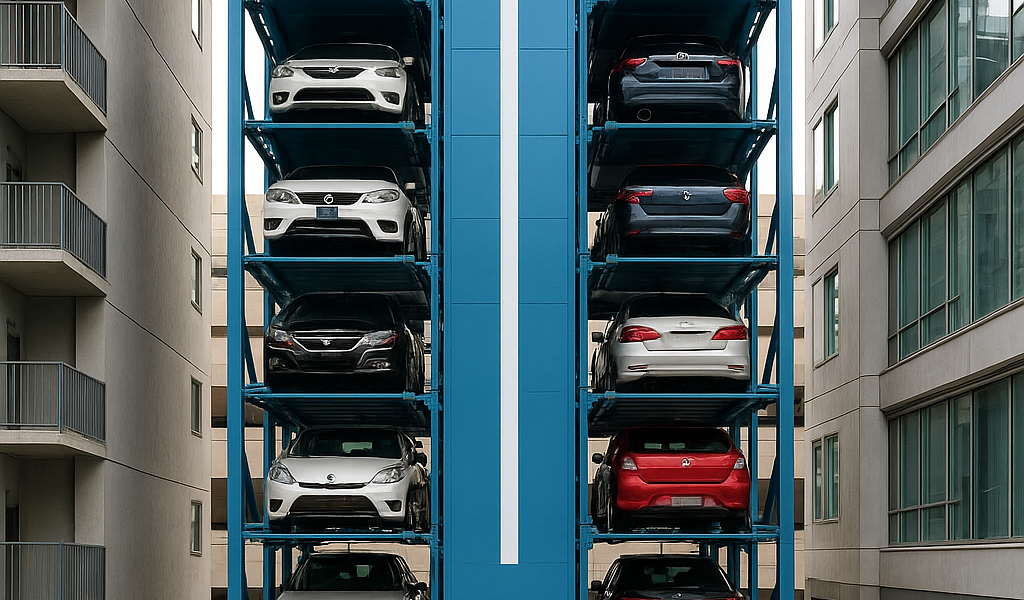 estacionamientos verticales con elevadores automáticos