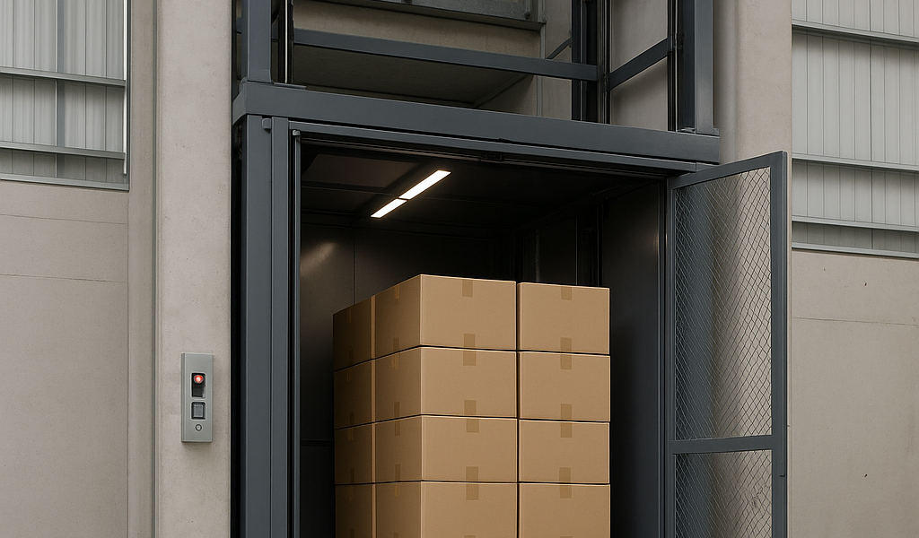 elevador montacargas con cargas pesadas