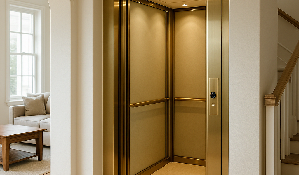 Elevador personal de lujo en casa residencial