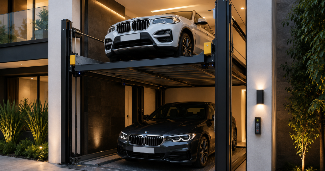Mejor elevador para autos en México instalado en estacionamiento moderno