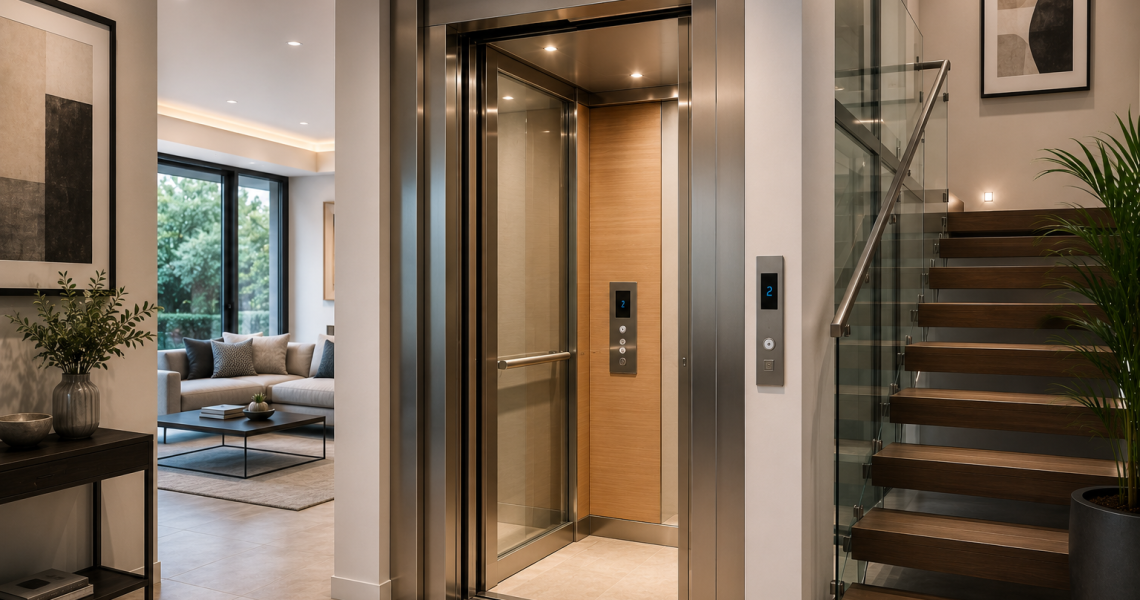 Tipos de elevadores para casa modernos en México instalados en residencia actual