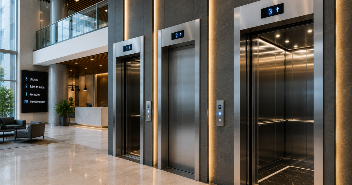 Qué tipo de elevadores comerciales elegir en México en edificio moderno