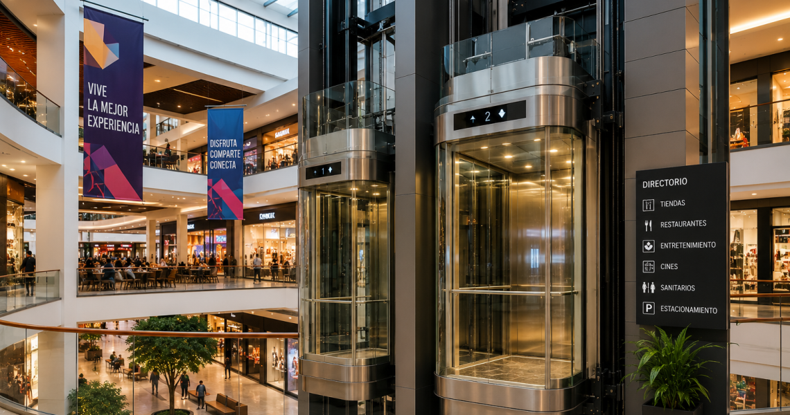 Cómo elegir elevadores en México para plazas comerciales con diseño moderno