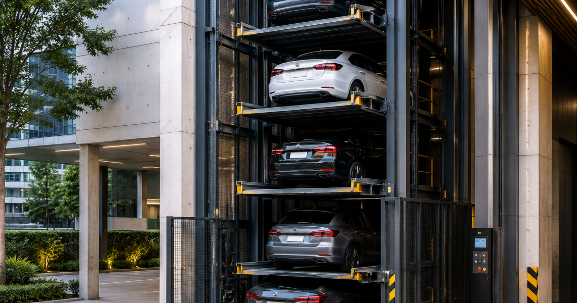Mejores opciones de estacionamiento vertical en México con autos en plataformas modernas