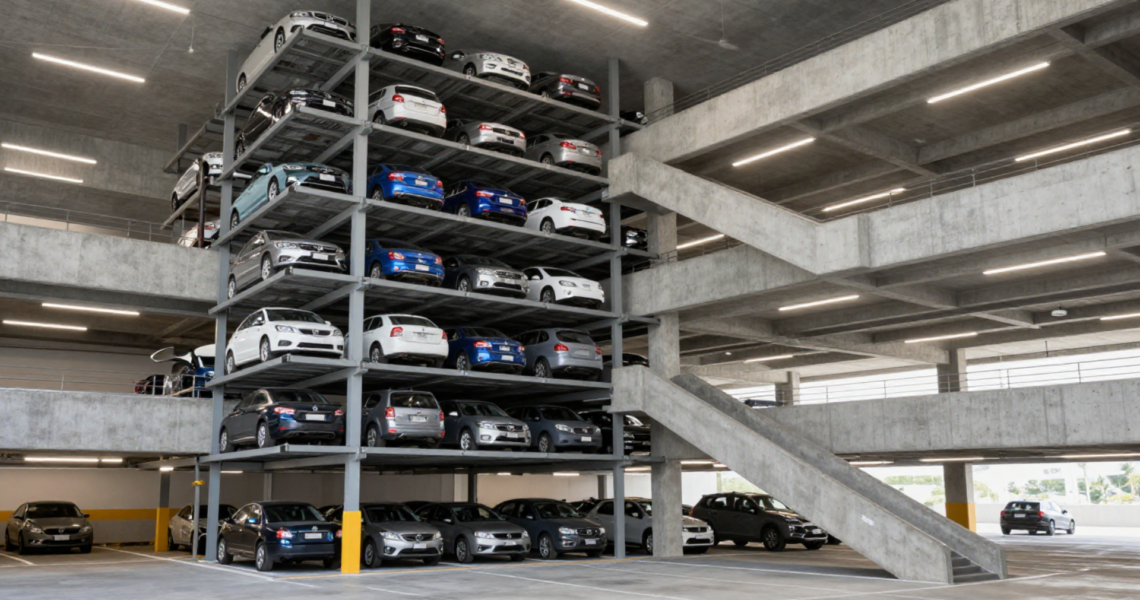 Estacionamiento vertical o rampa en México para aprovechar espacio