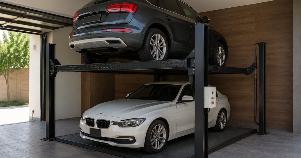 Elevadores para autos en México para garajes con dos vehículos en niveles