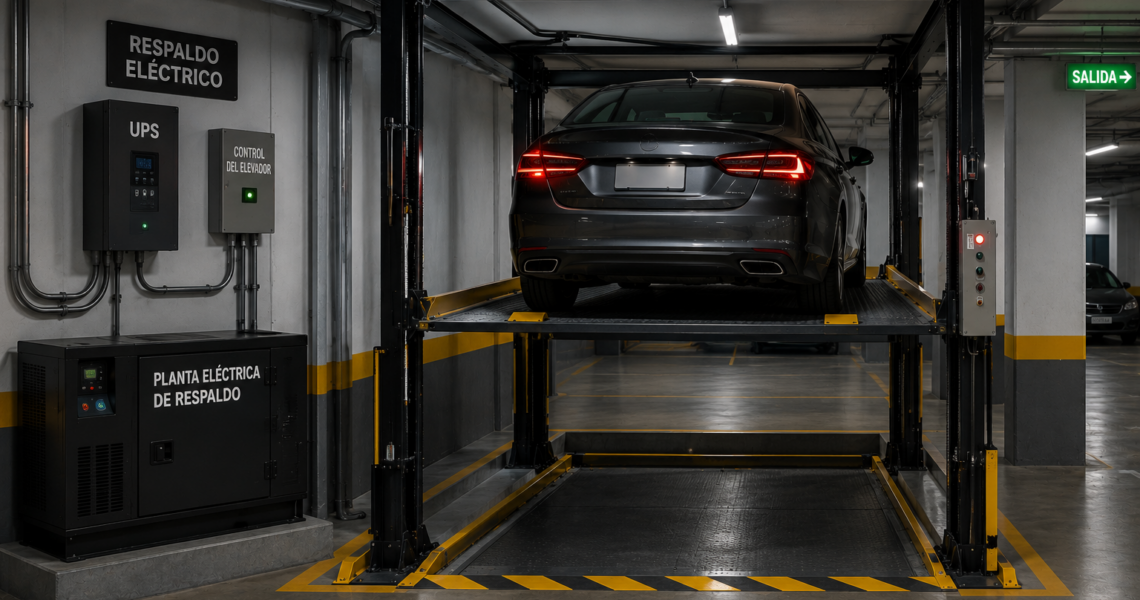 Mejor elevador ante cortes eléctricos en México con UPS, bloqueo mecánico y descenso controlado.